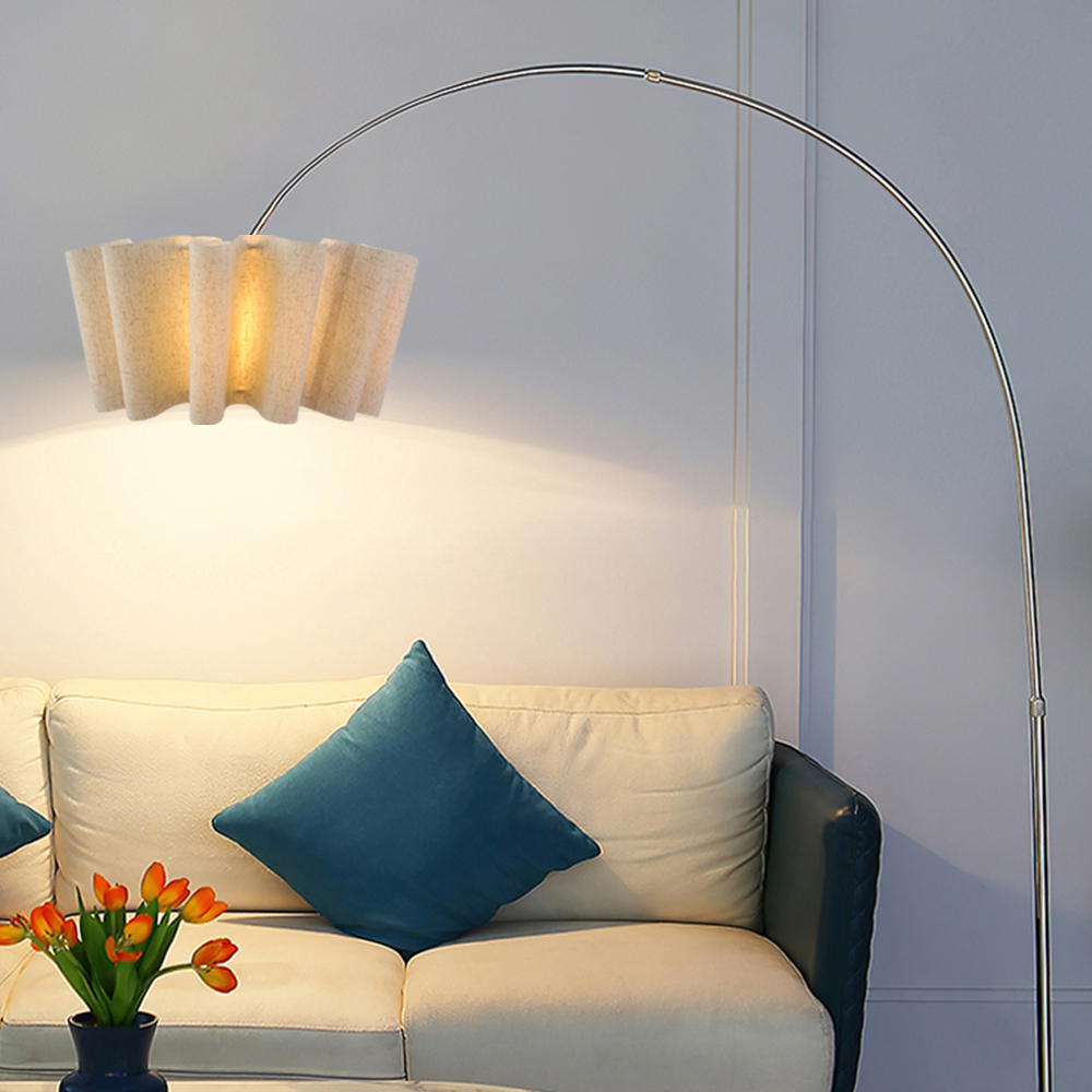 Japanese Retro Artistic Fabric Floor Lamp Wabi-sabi Living Room Lampshade-Handwovenlamp