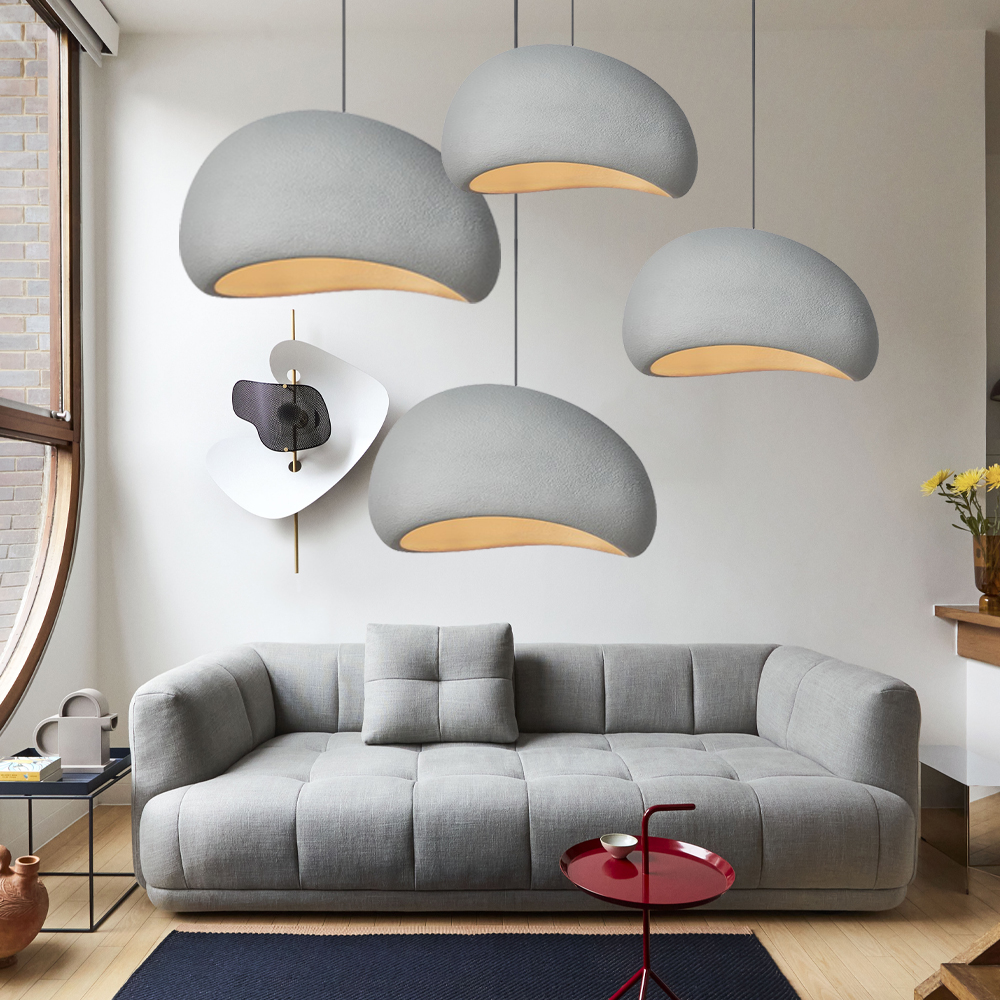 Classic Gray Living Room Wabi-sabi Pendant Light Home Life Lighting Decoration-Handwovenlamp