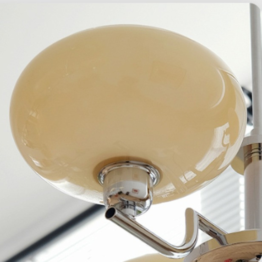 Bauhaus Living Room Milk White Glass Chandelier-Handwovenlamp