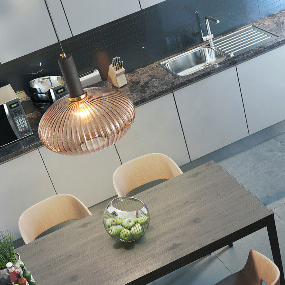 Dark Green Small Glass Pendant Light Kitchen Island Restaurant Retro Chandelier American Home Lighting-Handwovenlamp