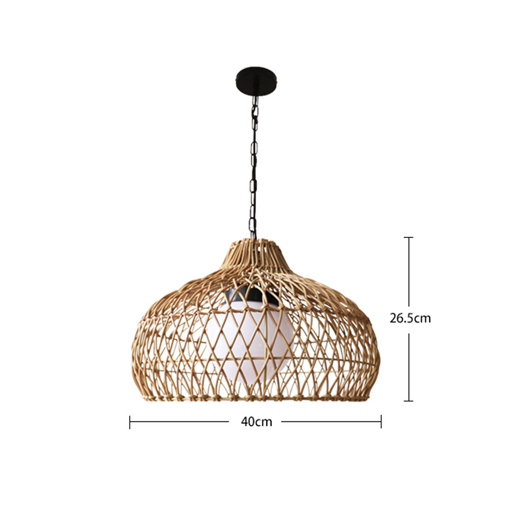 Outdoor Pavilion Rattan Chandelier Homestay Restaurant Garden Decor Waterproof Lighting-Handwovenlamp