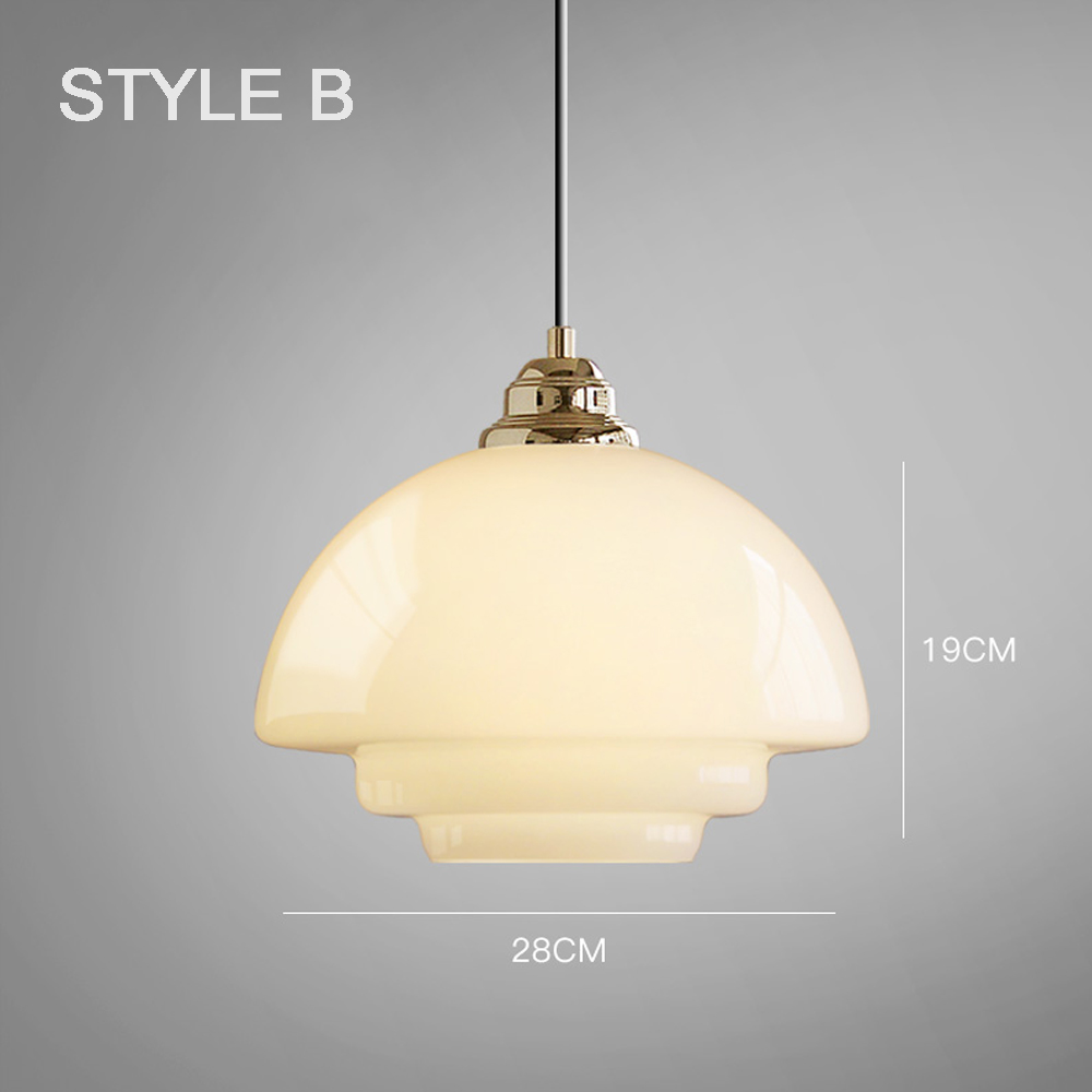 Bauhaus Milk White Glass Pendant Light Art Home Decor-Handwovenlamp