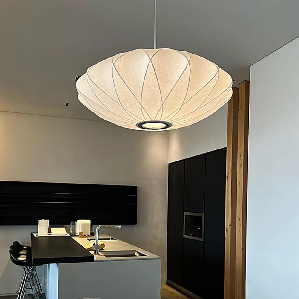 French fabric art chandelier over Dining Table