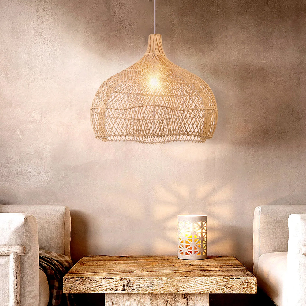 Rattan Novelty Pendant Lights Wicker Pendant Shade-Handwovenlamp