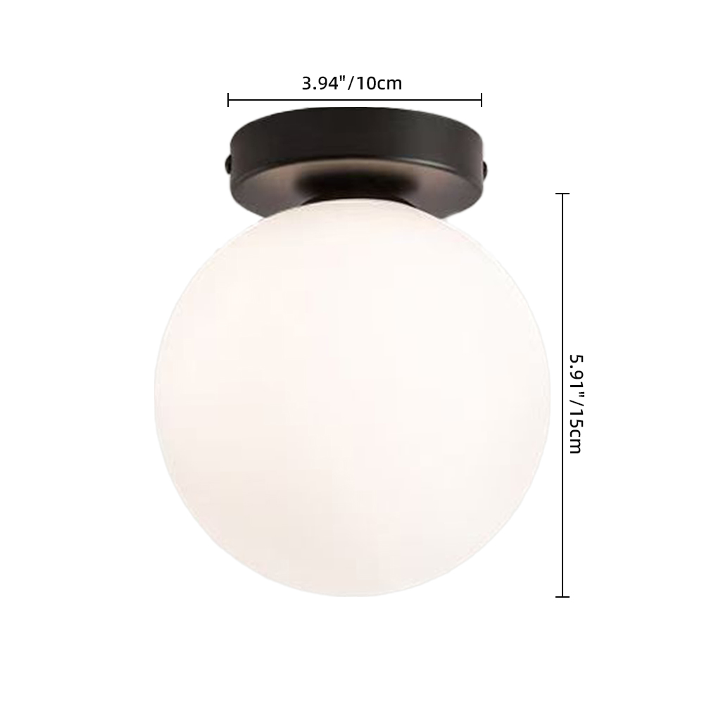 Nordic Entrance Corridor Brass Ceiling Lamp Minimalist Luxury Spherical Glass Lamp