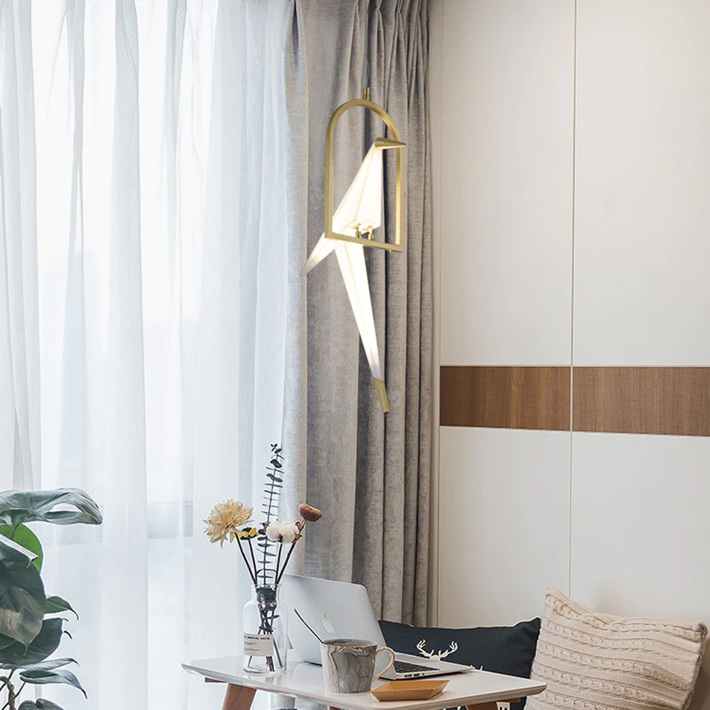 Dutch Minimalist Acrylic Ceiling Light Origami-Bird Pendant Lamps-Handwovenlamp