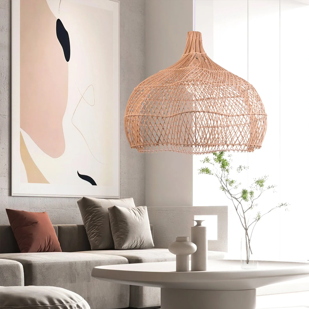 Rattan Novelty Pendant Lights Wicker Pendant Shade-Handwovenlamp