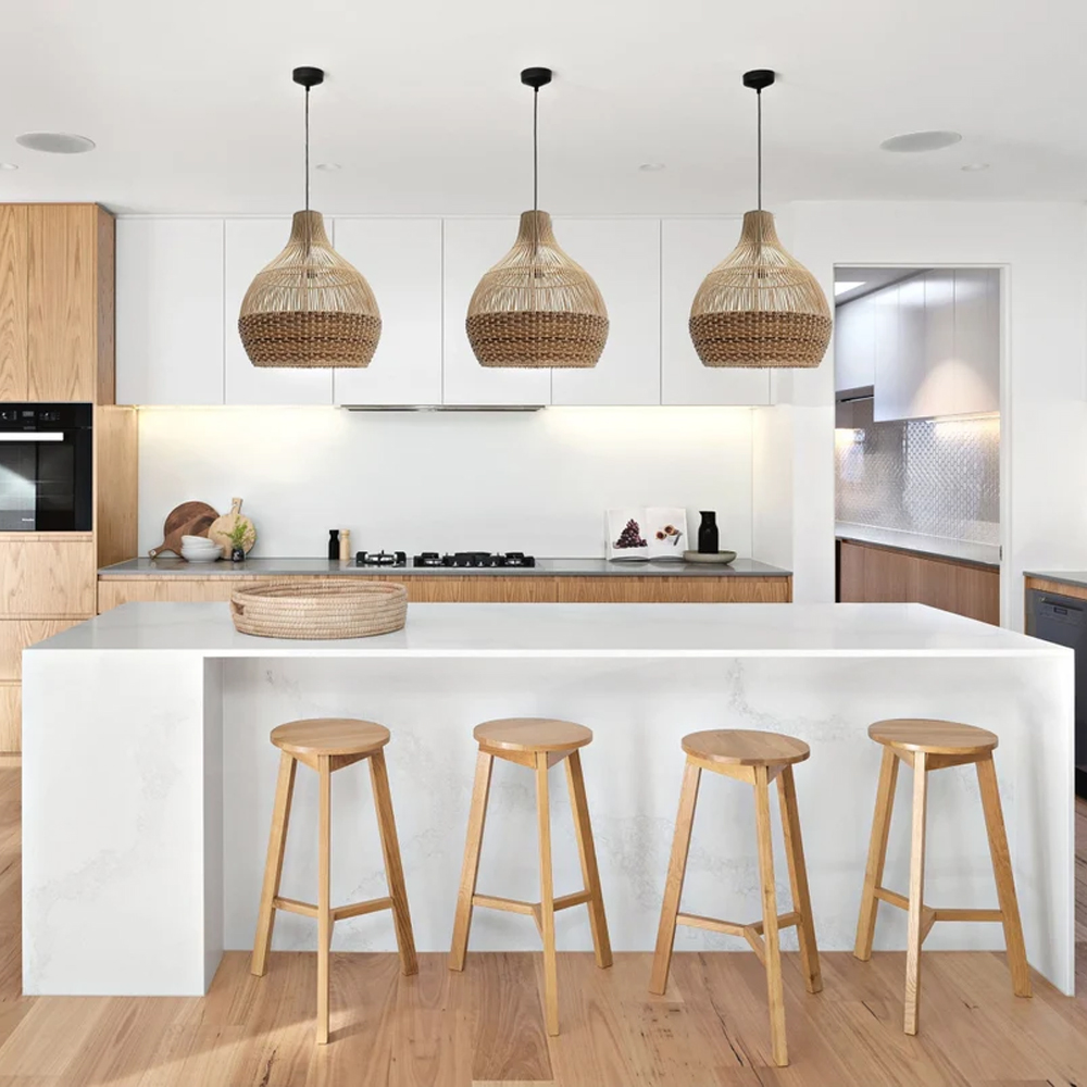 Paris Rattan Pendant Light Beautiful Boho Lampshade For Dining Room-Handwovenlamp