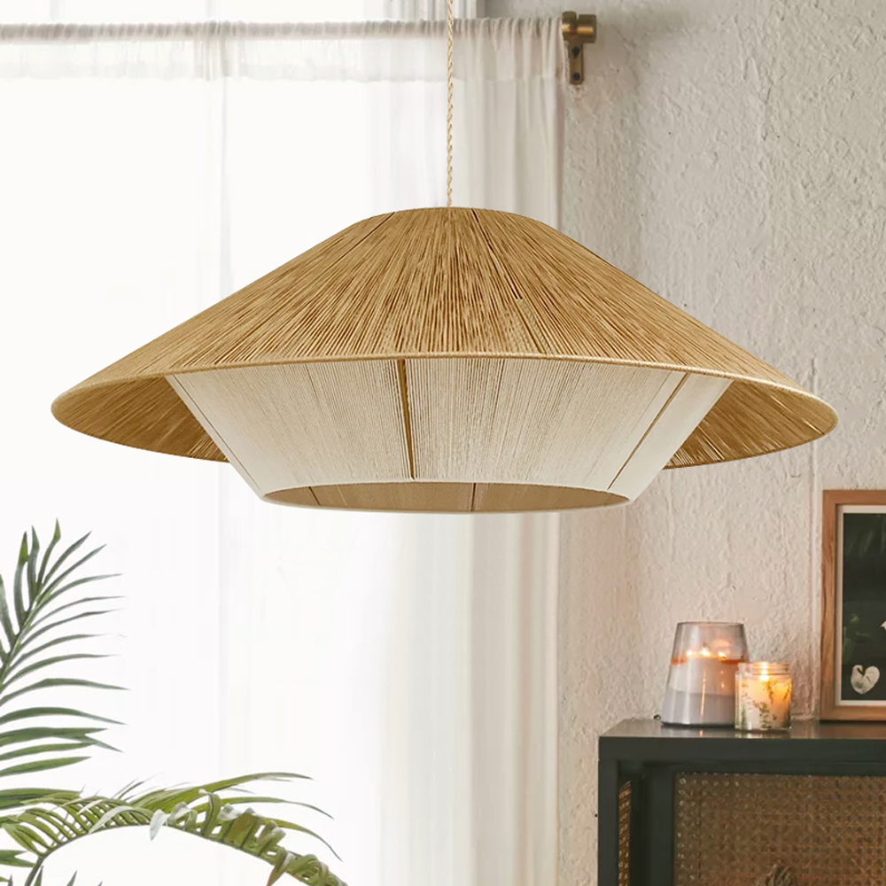 Woven Tatami Large Rattan Pendant Light-Handwovenlamp