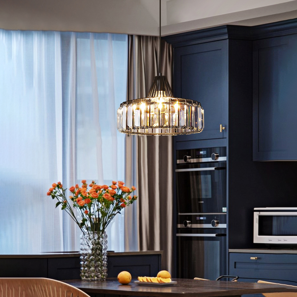 Simple Modern Crystal Chandelier Nordic Small Metal Pendant Light Restaurant Lamp-Handwovenlamp