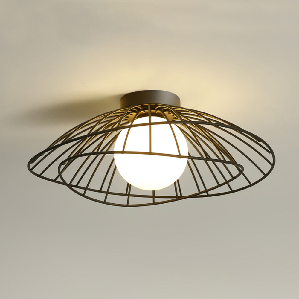 Nordic Balcony Metal Ceiling Lamp Luxury Corridor Flush Mount Light-Handwovenlamp