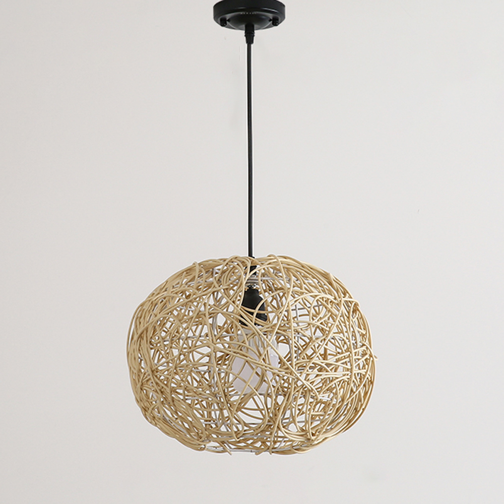 Outdoor Waterproof Rattan Pendant Light Courtyard Garden Scenic Hanging Tree Lamp-Handwovenlamp