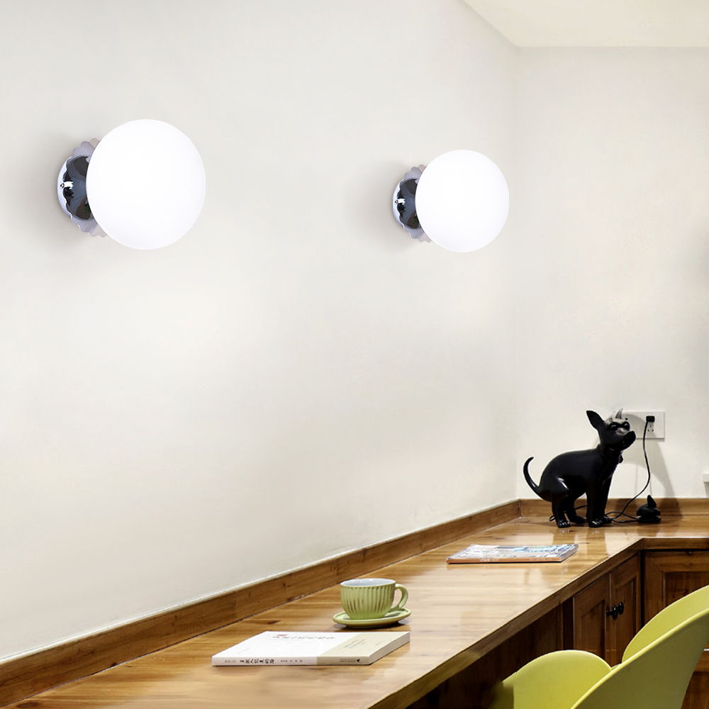 Nordic Modern Corridor Decorative Wall Lamp Minimalist Bedside Small Ball Wall Sconce-Handwovenlamp