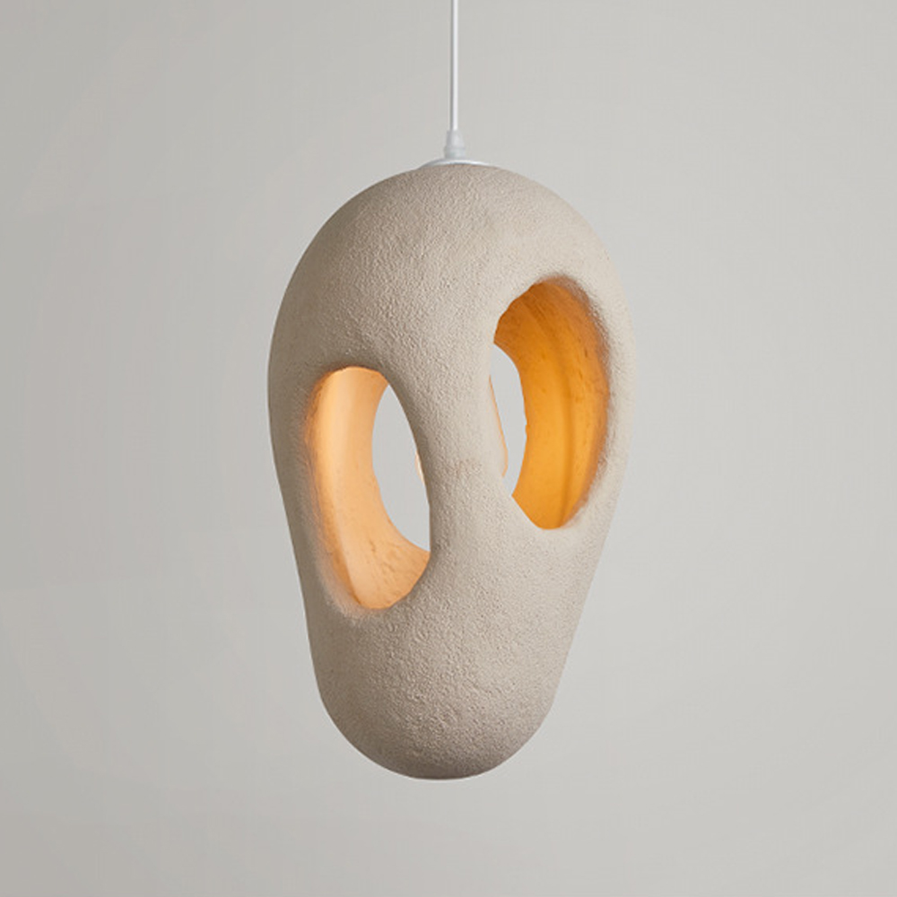 Japanese Retro Handmade Hanging Lamp High Density Polystyrene Wabi Sabi Pendant Light-Handwovenlamp