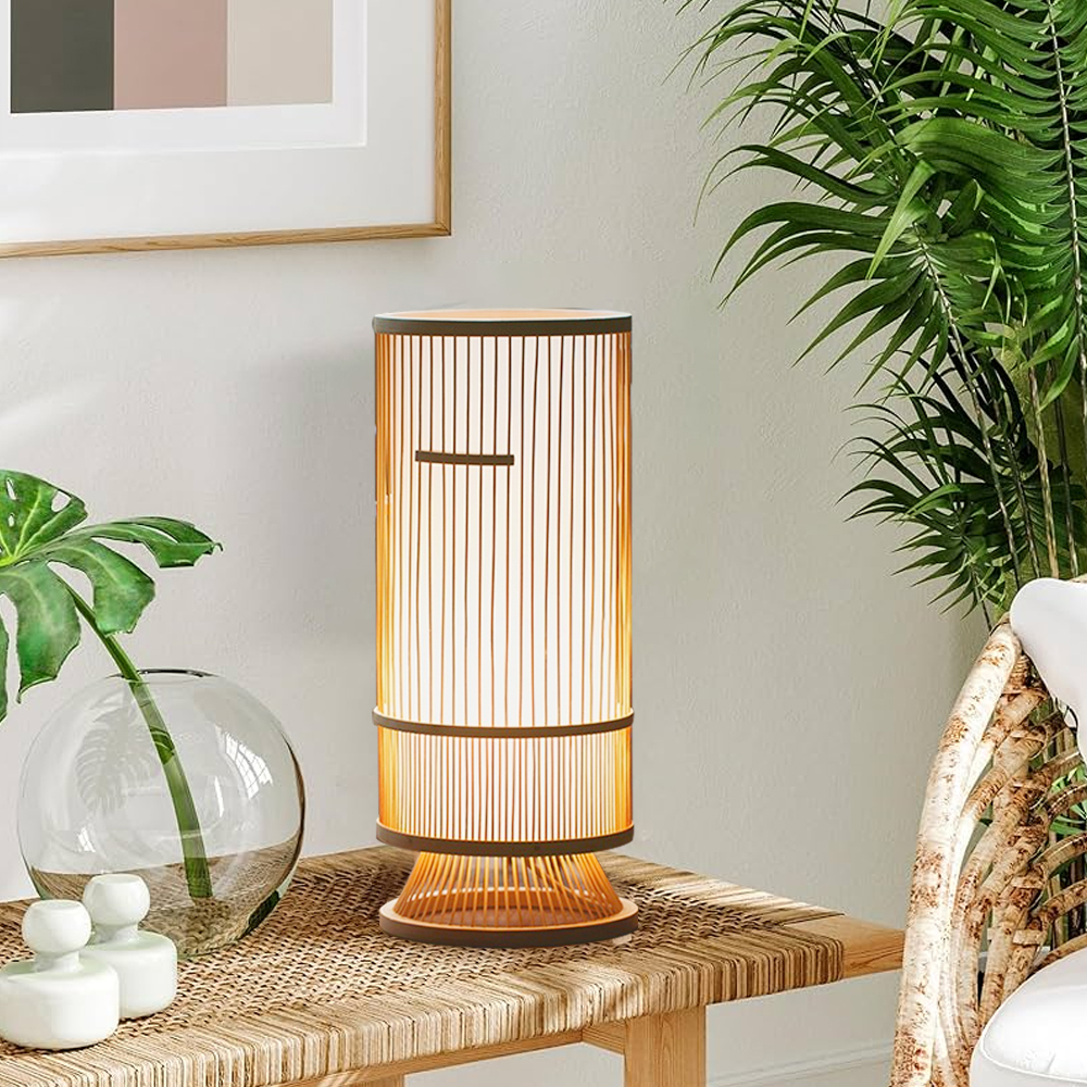 Bedroom Bedside Night Light Japanese Style Bamboo Table Lamp-Handwovenlamp