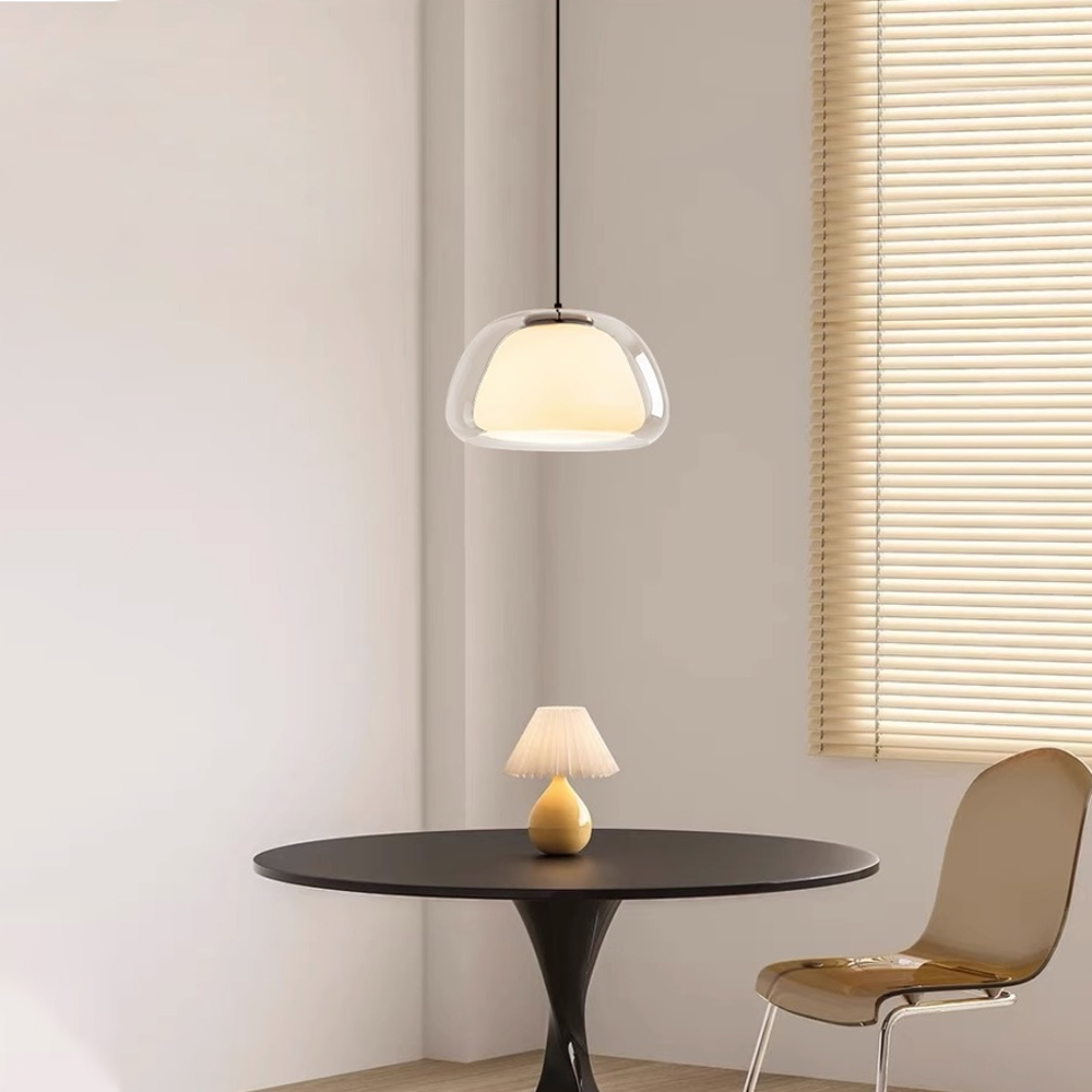Danish Creative Cream Style Glass Pendant Light Simple Aisle Cafe Decorative Lamp-Handwovenlamp