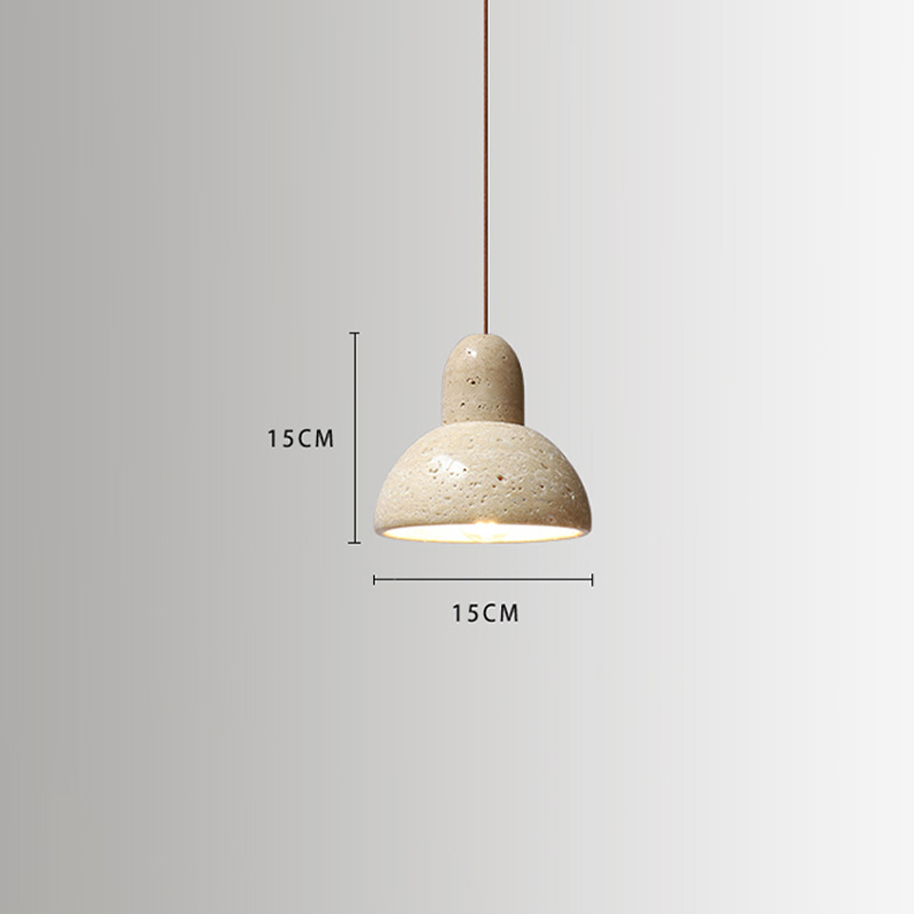 Wabi-Sabi Creative Homestay Travertine Stone Pendant Light Fixture-Handwovenlamp