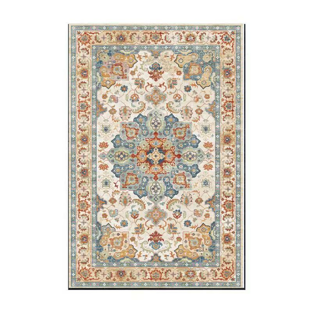 Thickened Imitation Cashmere Carpet Nordic Moroccan Living Room Blanket Ethnic Style American Retro Floor Mat-Handwovenlamp