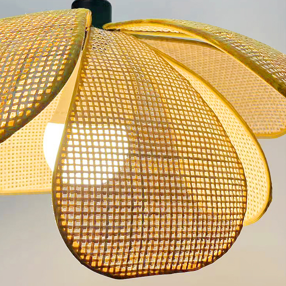 Japanese Petal Chandelier Wabi-sabi Style Dining Room Balcony Decorative Lamps-Handwovenlamp