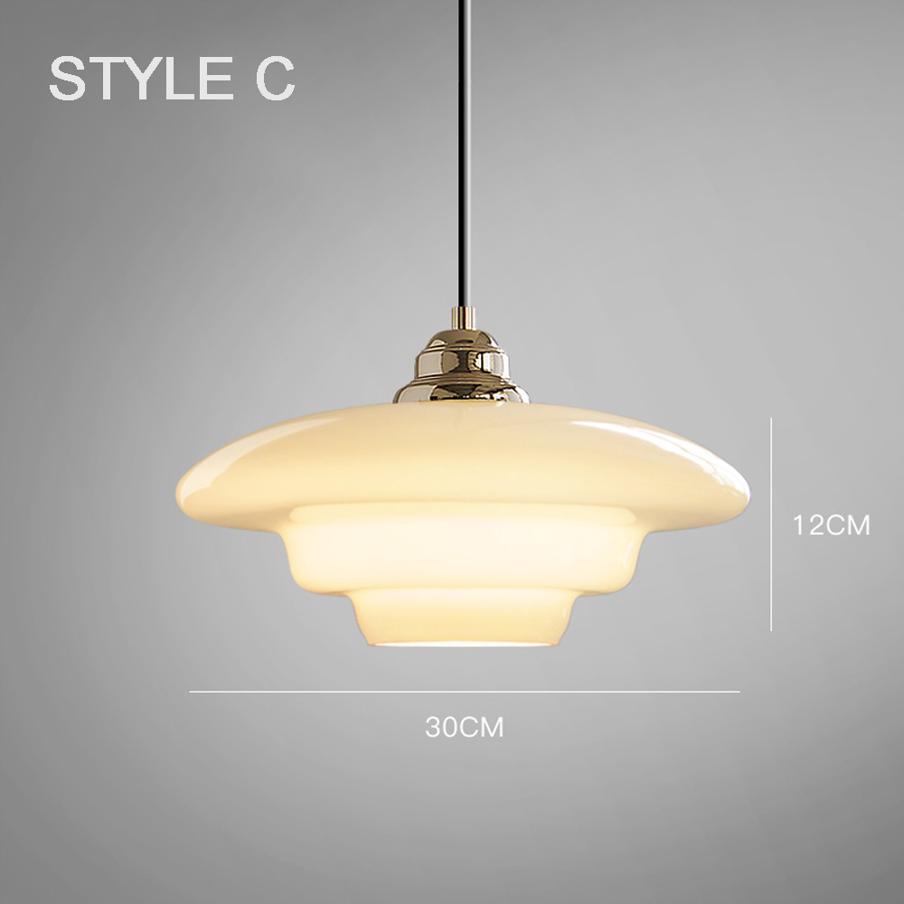 Bauhaus Milk White Glass Pendant Light Art Home Decor-Handwovenlamp