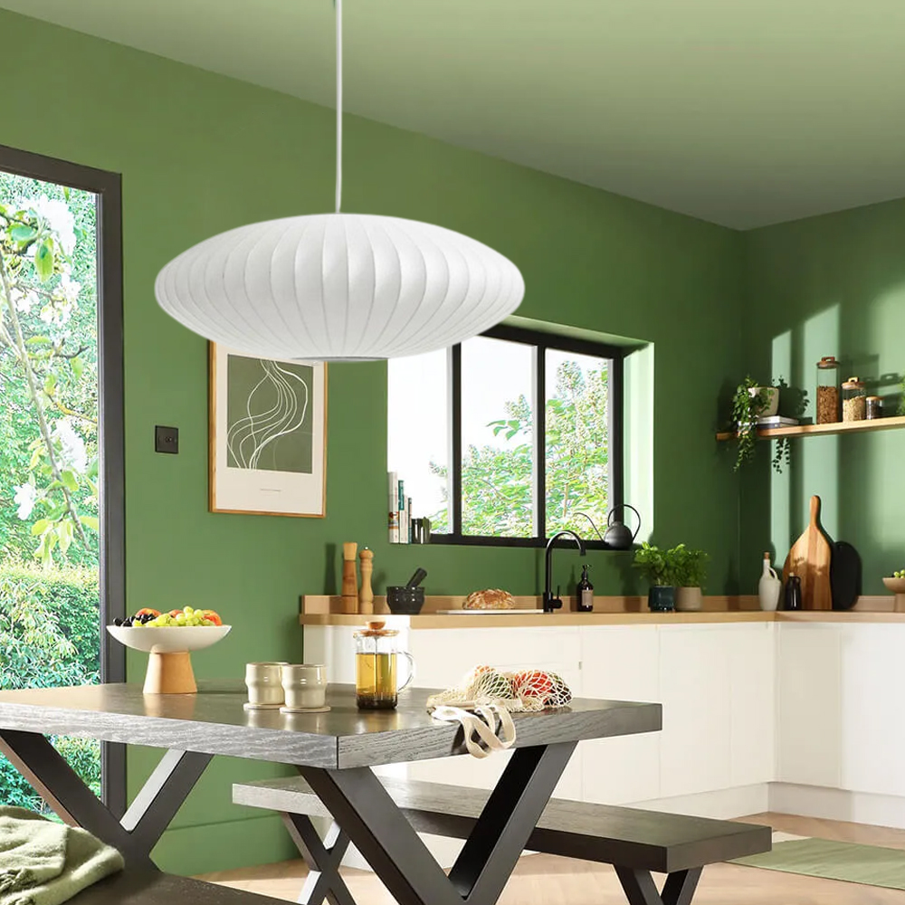 Modern Bubble Saucer Pendant Fabric Chandeliers for DIning Room