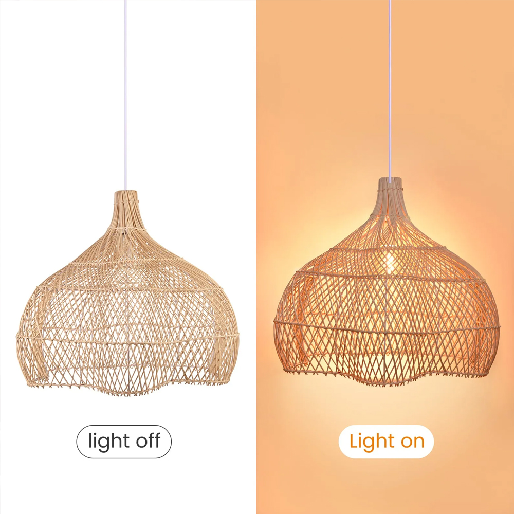 Rattan Novelty Pendant Lights Wicker Pendant Shade-Handwovenlamp