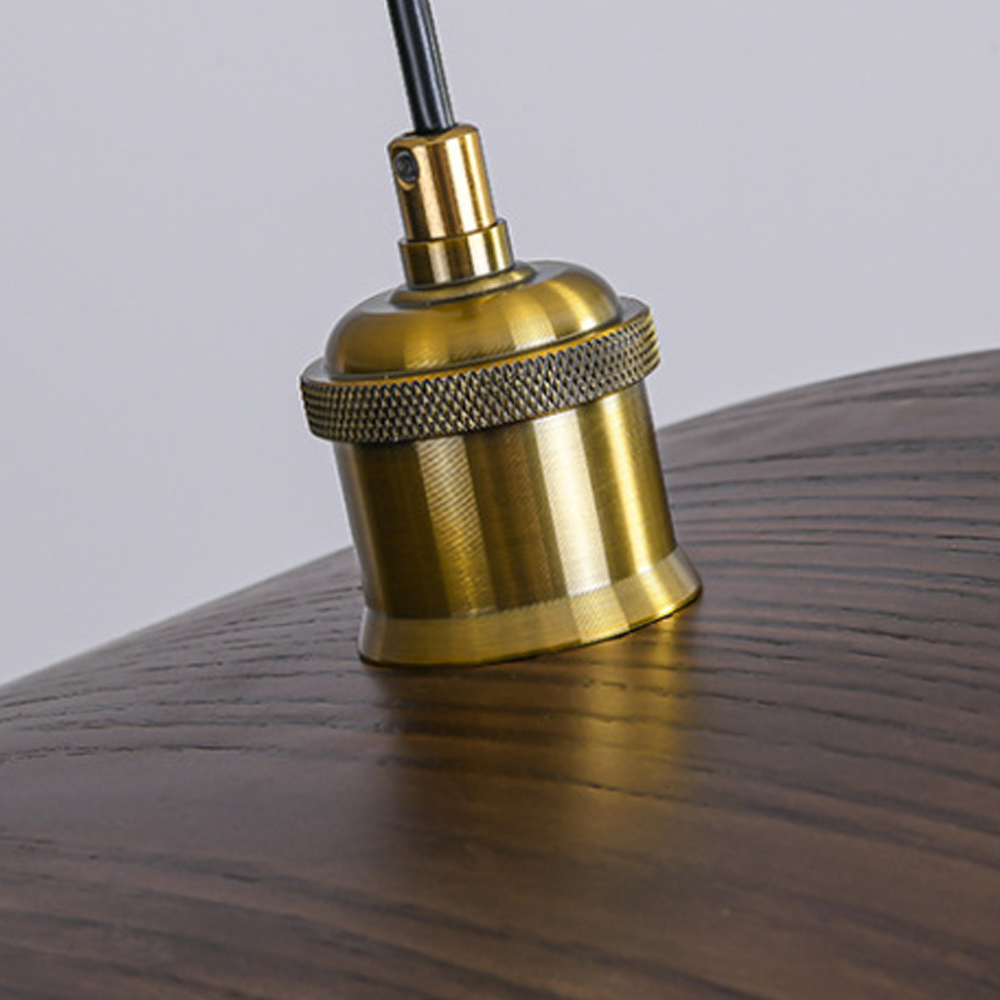 Wabi-Sabi Walnut Chandelier Leaf Shape Wooden Pendant Light-Handwovenlamp