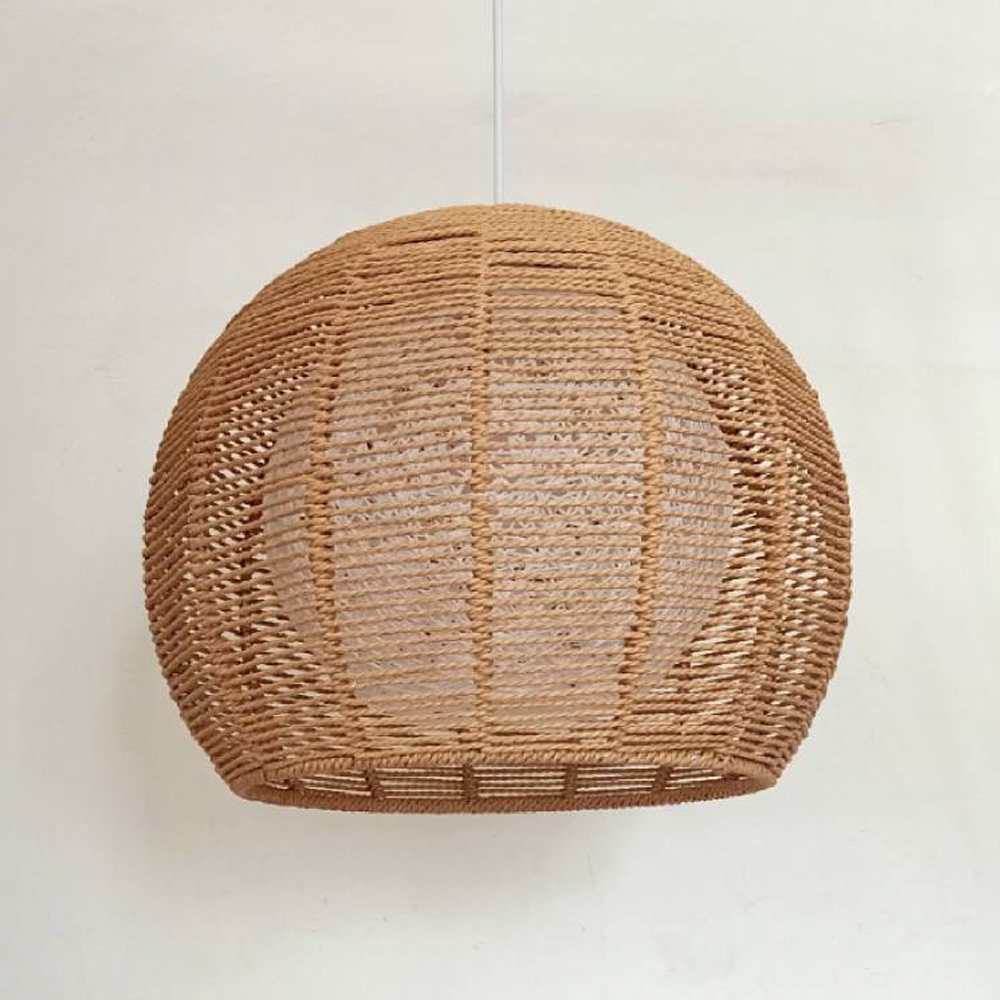Nordic Hand-woven Rattan Pendant Light Balcony Tatami Hemp Rope Lamp-Handwovenlamp