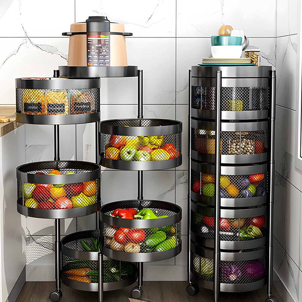 Multifunctional Kitchen Shelf Multi-layer Rotatable Storage Rack-Handwovenlamp