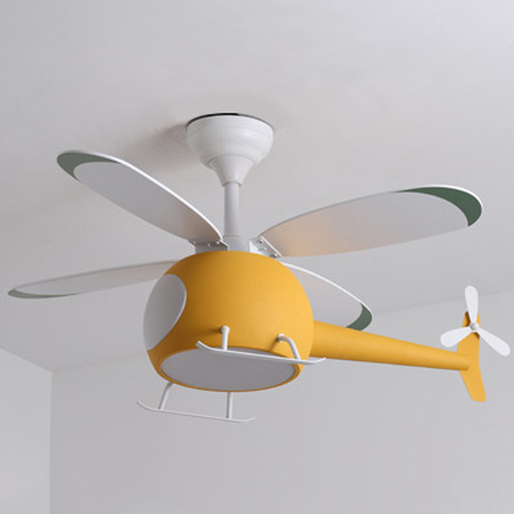 Children's Room Fan Light Cartoon Airplane Ceiling Lamps For Nursery-Handwovenlamp