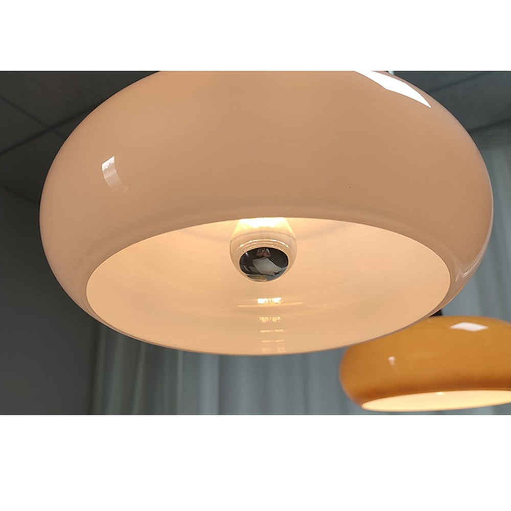 Milk White Glass Pendant Light Dining Room Hanging Chandelier-Handwovenlamp