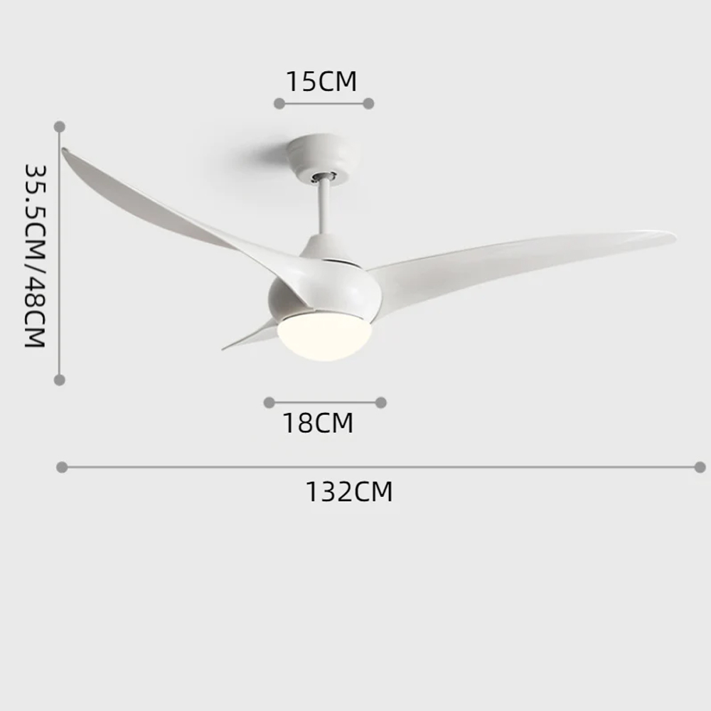 52 Inch Ceiling Fan with Lights Remote Control-Handwovenlamp