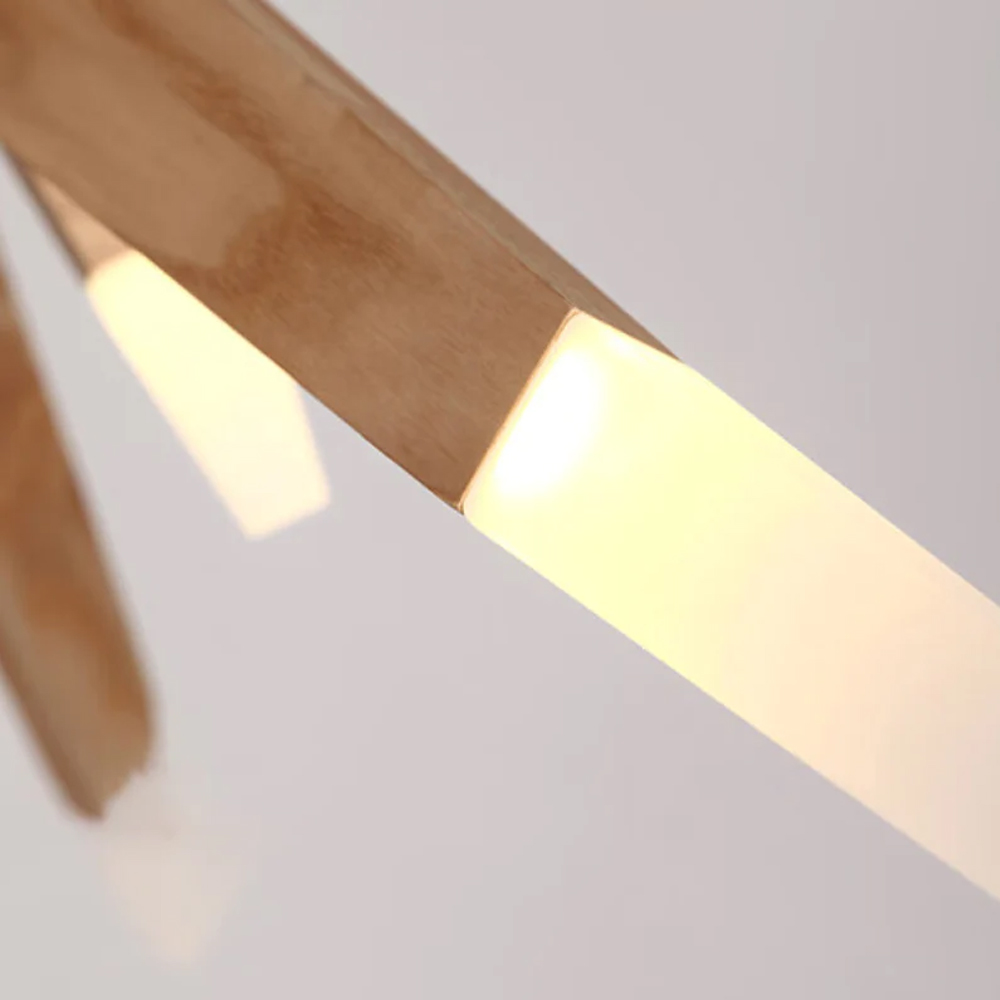 Wood Sputnik Chandelier Contemporary Pendant Light-Handwovenlamp
