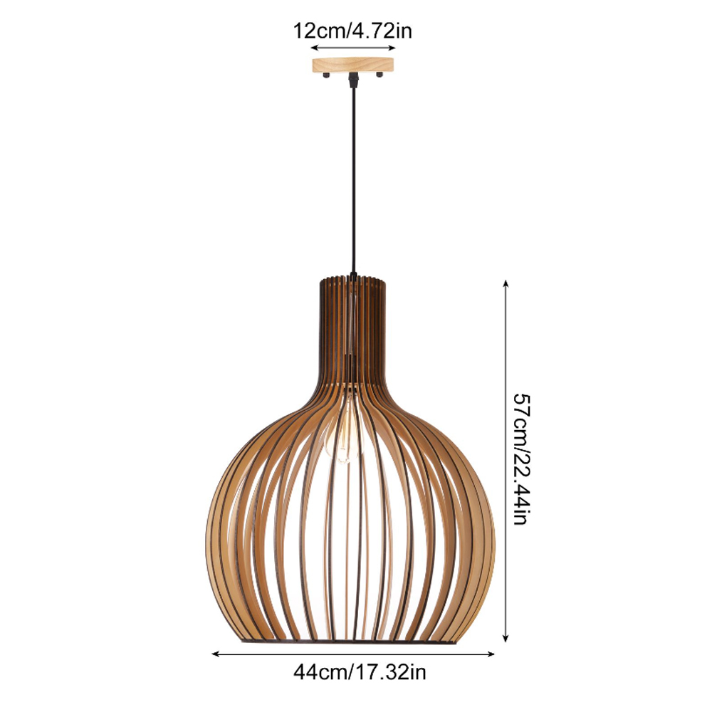 Modern Wooden Pendant Light Fixture Nordic Creative Birdcage Chandelier-Handwovenlamp