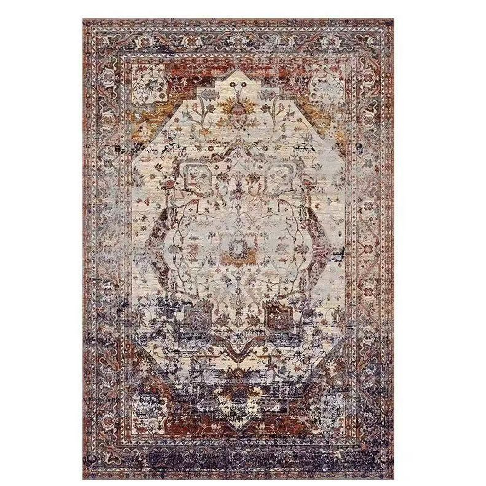 Thickened Imitation Cashmere Carpet Nordic Moroccan Living Room Blanket Ethnic Style American Retro Floor Mat-Handwovenlamp