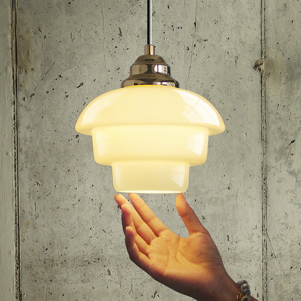 Bauhaus Milk White Glass Pendant Light Art Home Decor-Handwovenlamp