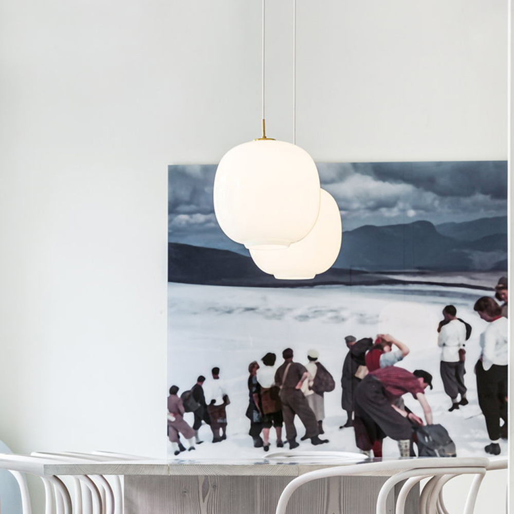 Glass Ball Chandelier Modern Dining Room Glass Pendant Light-Handwovenlamp