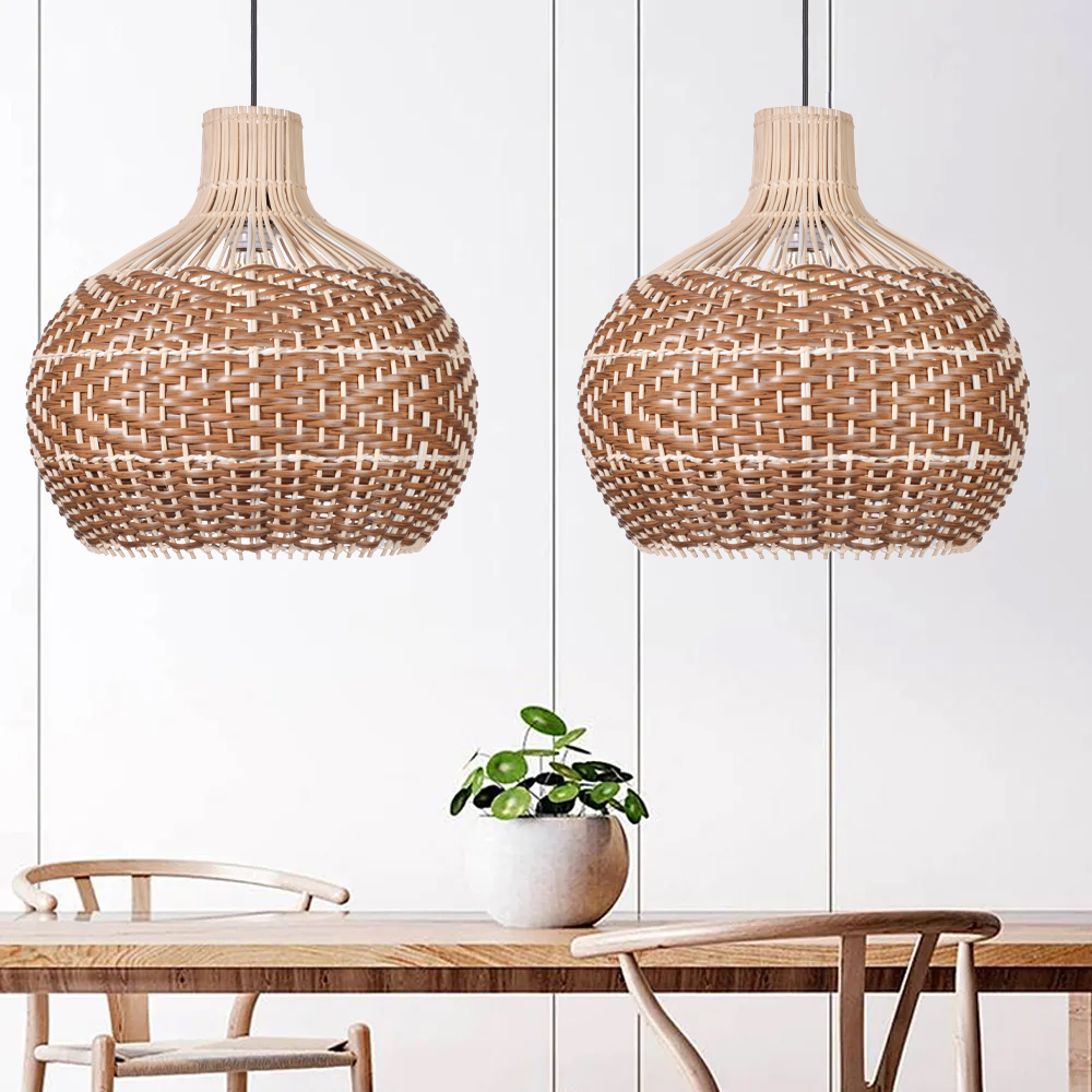 Beautiful Rattan Pendant Light over the Kitchen Counter-Handwovenlamp