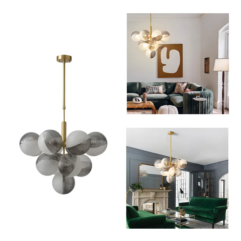 Simple Nordic Glass Bubble Chandelier-Handwovenlamp