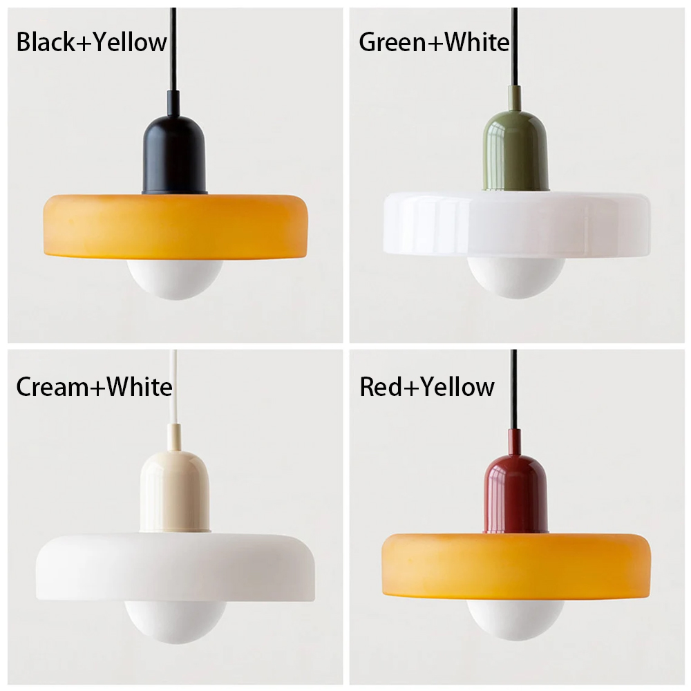 Nordic Vintage Green Medieval Lamp Danish Cream Wind Glass Pendant Light-Handwovenlamp