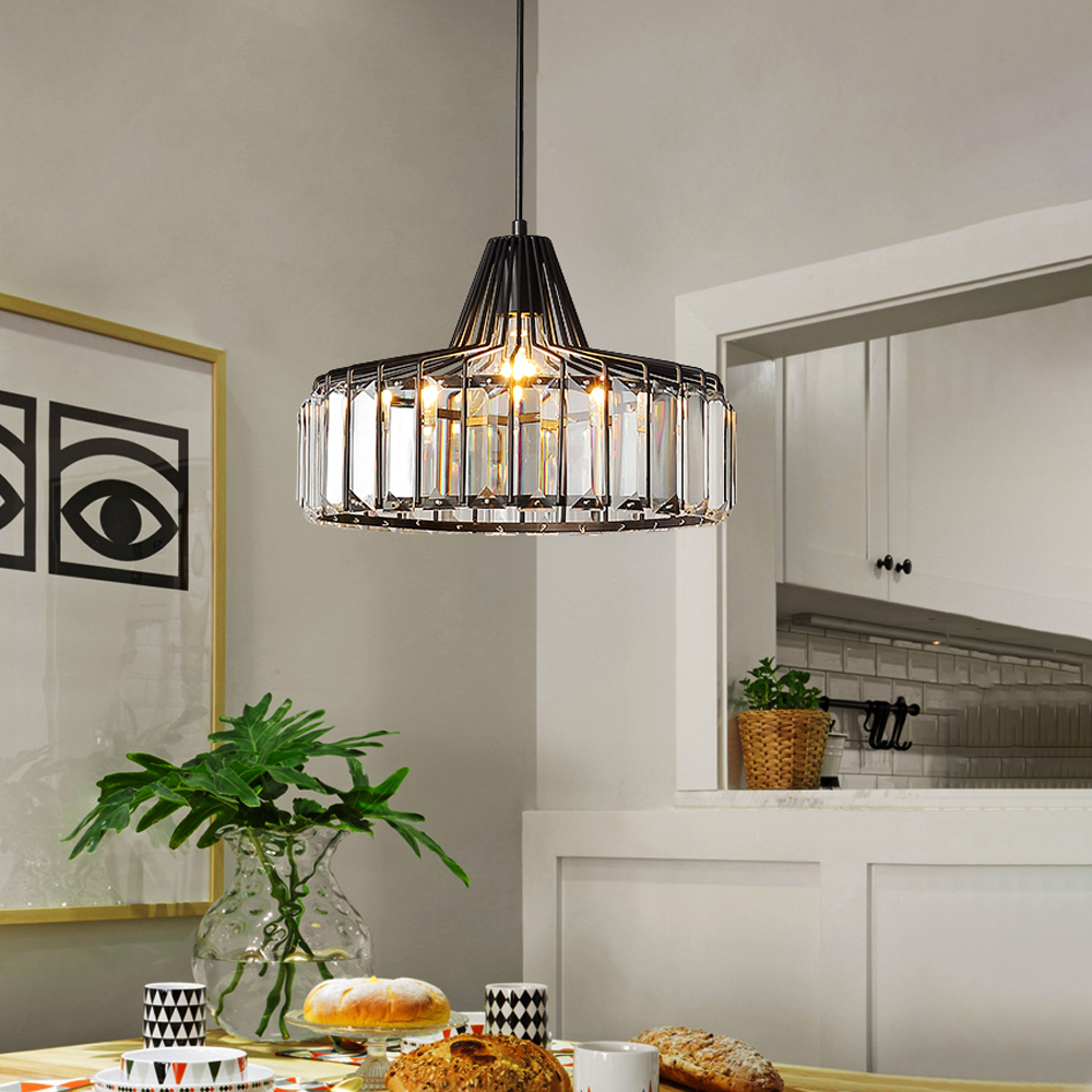 Simple Modern Crystal Chandelier Nordic Small Metal Pendant Light Restaurant Lamp-Handwovenlamp