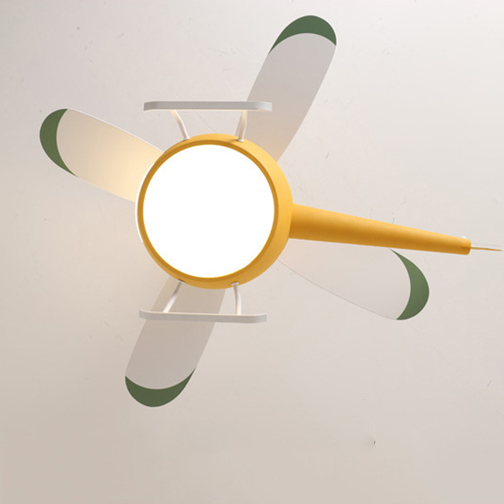 Children's Room Fan Light Cartoon Airplane Ceiling Lamps For Nursery-Handwovenlamp