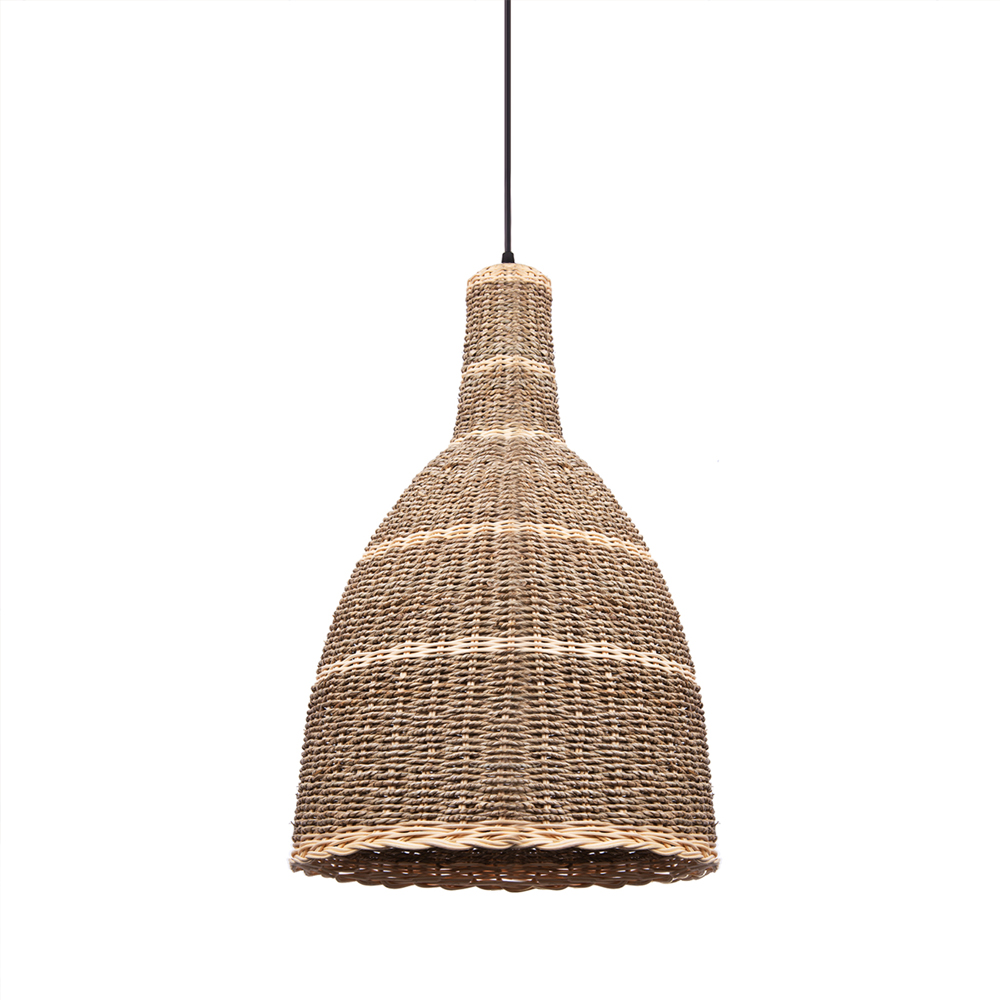 Farmhouse Wabi sabi Rattan Hanging Chandelier Restaurant Pendant Light-Handwovenlamp