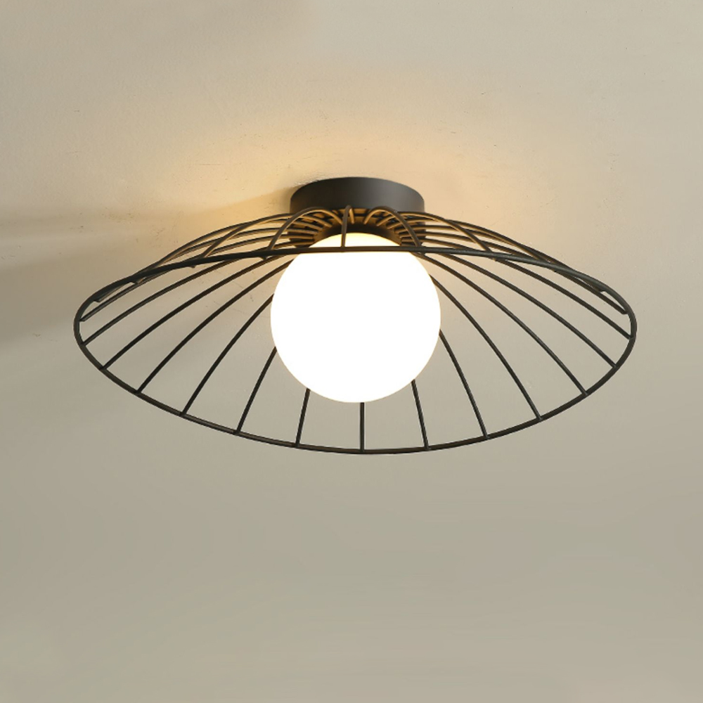 Nordic Balcony Metal Ceiling Lamp Luxury Corridor Flush Mount Light-Handwovenlamp