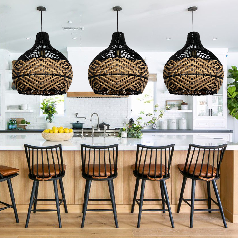 The Keys Rattan Pendant Light Chandelier-Handwovenlamp