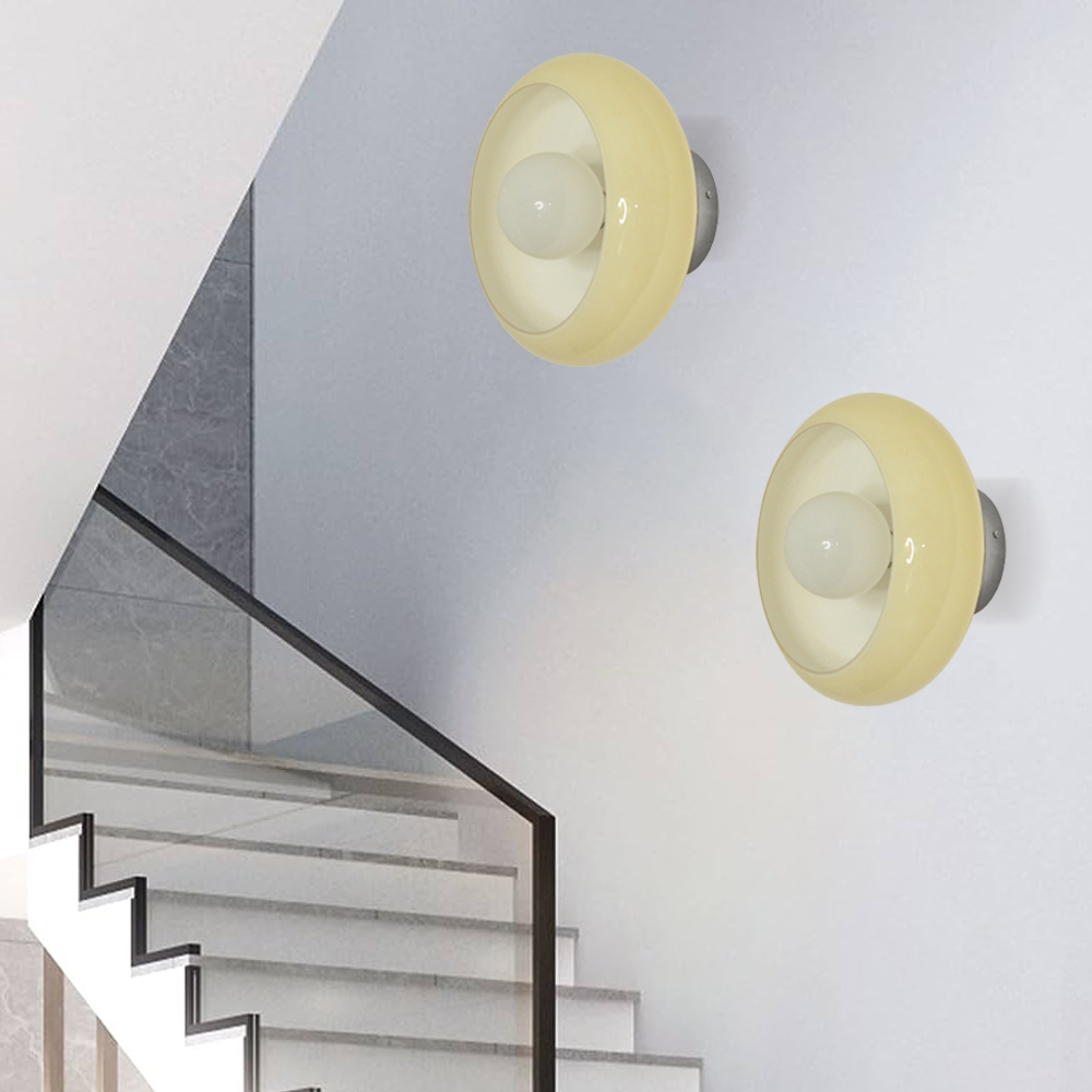 Mid-Century Modern Glass Wall Lamp Bedside Sconce-Handwovenlamp