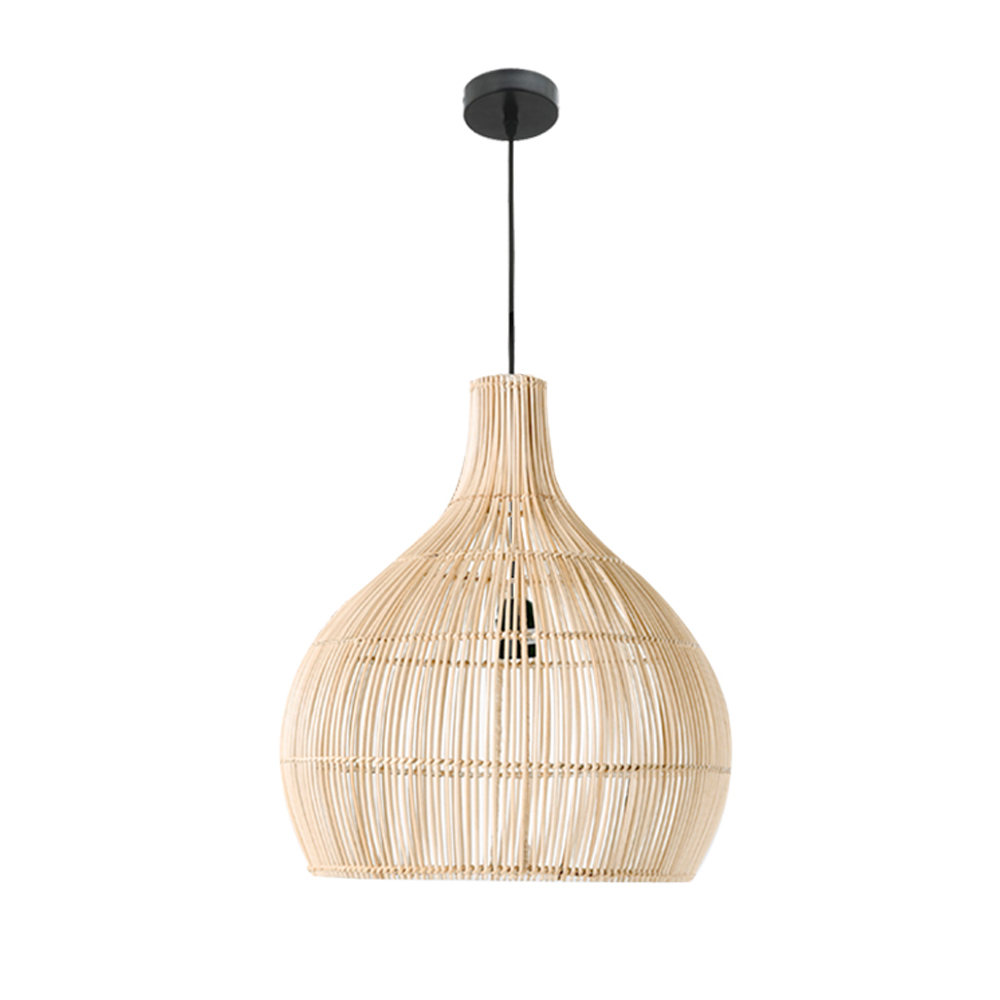 Japanese Style Retro Rattan Chandelier Creative Hotel Inn B&B Room Pendant Lamp-Handwovenlamp
