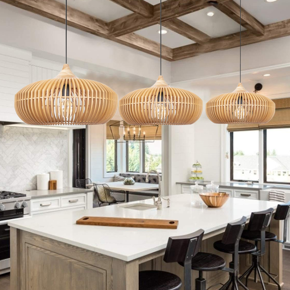 Japanese Retro Bar Table Wooden Pendant Lights Restaurant Lamp Medieval Lamp Fixture-Handwovenlamp