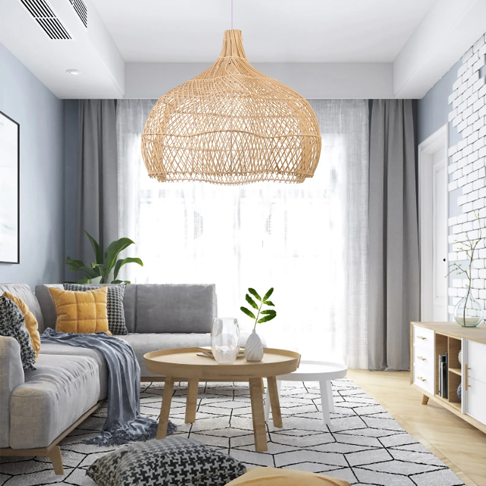 Rattan Novelty Pendant Lights Wicker Pendant Shade-Handwovenlamp