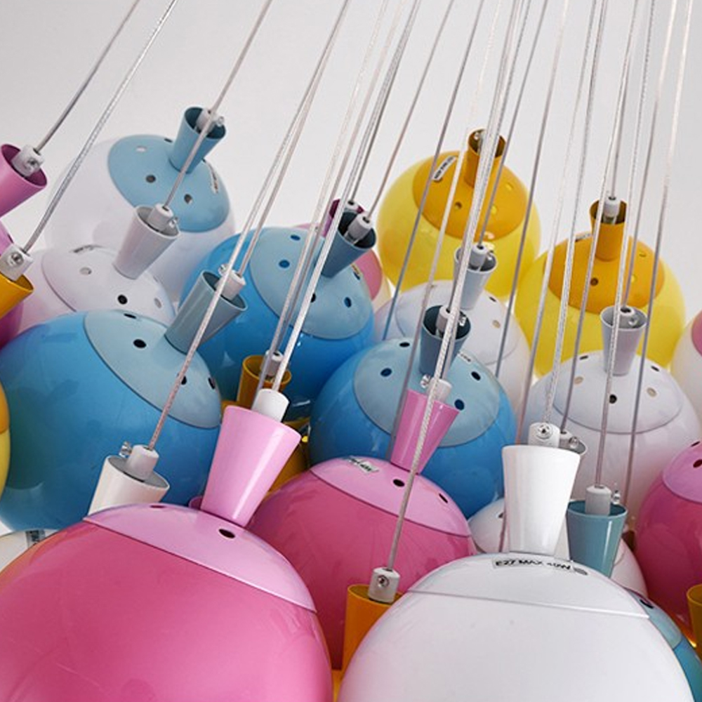 Nordic Children's Bedroom Colorful Bubble Ball Chandelier Nursery Pendant Lights-Handwovenlamp
